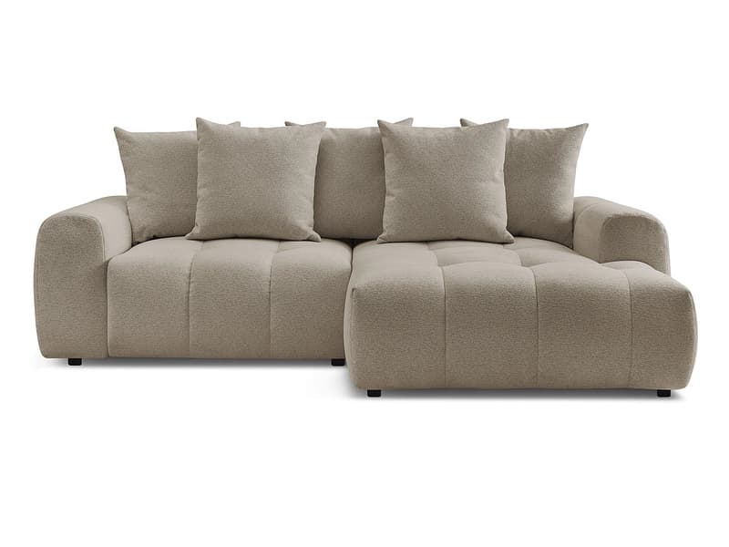 Ecksofa BOBOCHIC ROXELANE Stoff chiniert taupe