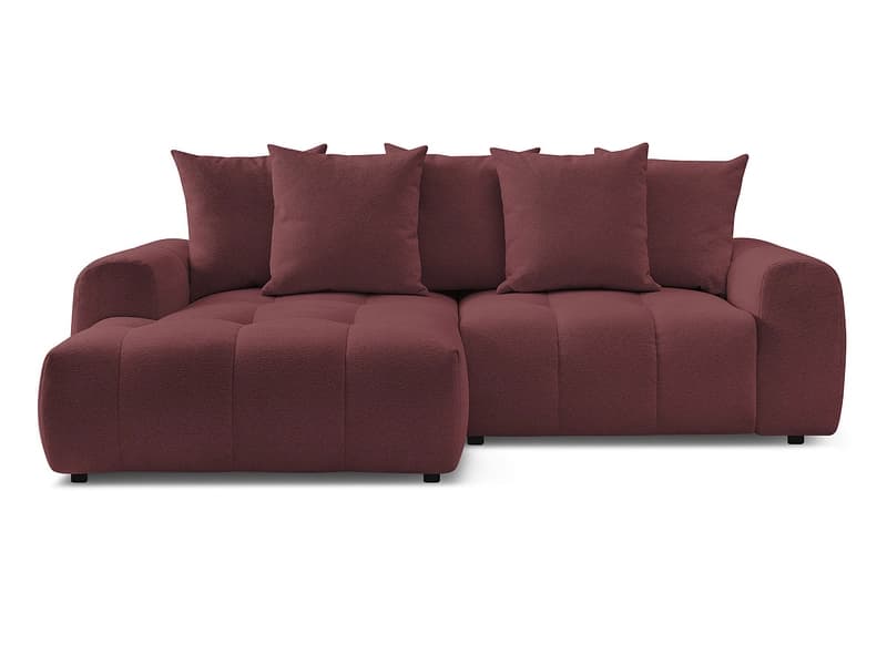 Ecksofa BOBOCHIC ROXELANE Stoff chiniert rot