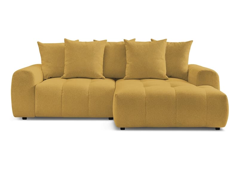 Ecksofa BOBOCHIC ROXELANE Stoff chiniert gelb