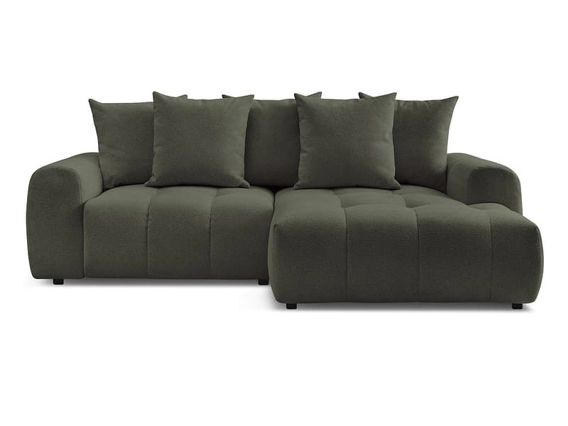 Ecksofa BOBOCHIC ROXELANE Stoff chiniert grün