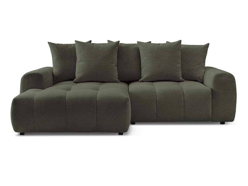 Ecksofa BOBOCHIC ROXELANE Stoff chiniert grün