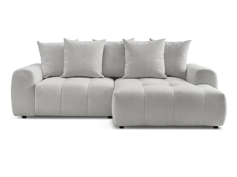 Ecksofa BOBOCHIC ROXELANE Stoff chiniert hellgrau