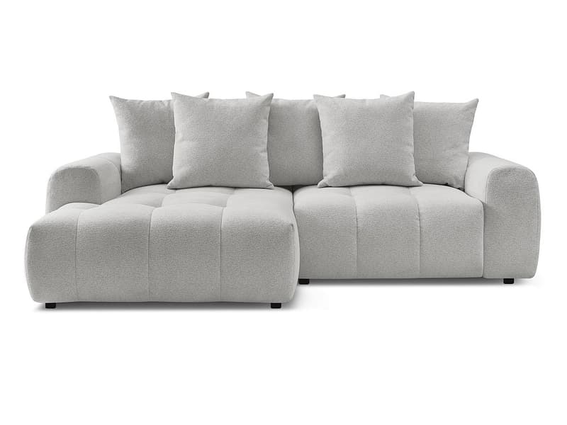 Ecksofa BOBOCHIC ROXELANE Stoff chiniert hellgrau