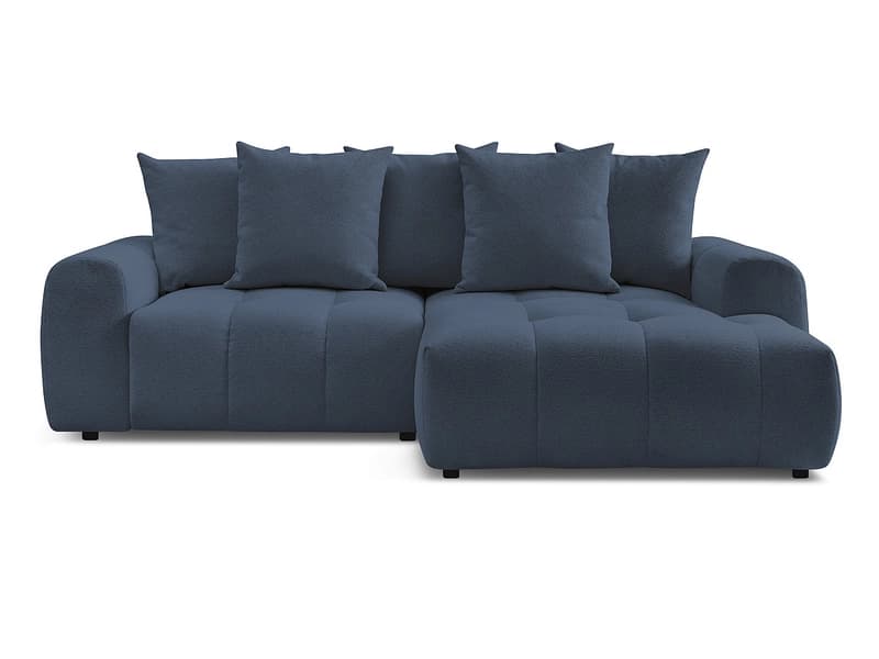 Ecksofa BOBOCHIC ROXELANE Stoff chiniert dunkelblau