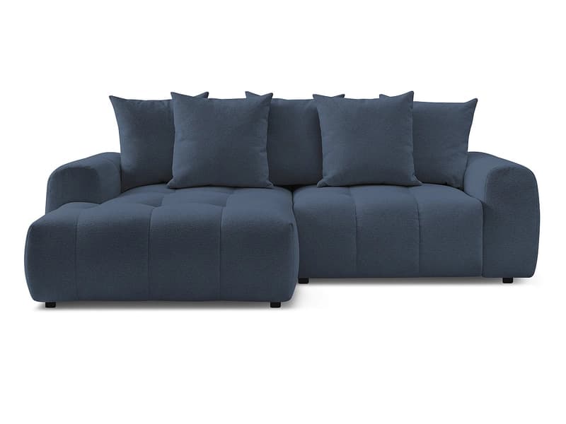 Ecksofa BOBOCHIC ROXELANE Stoff chiniert dunkelblau