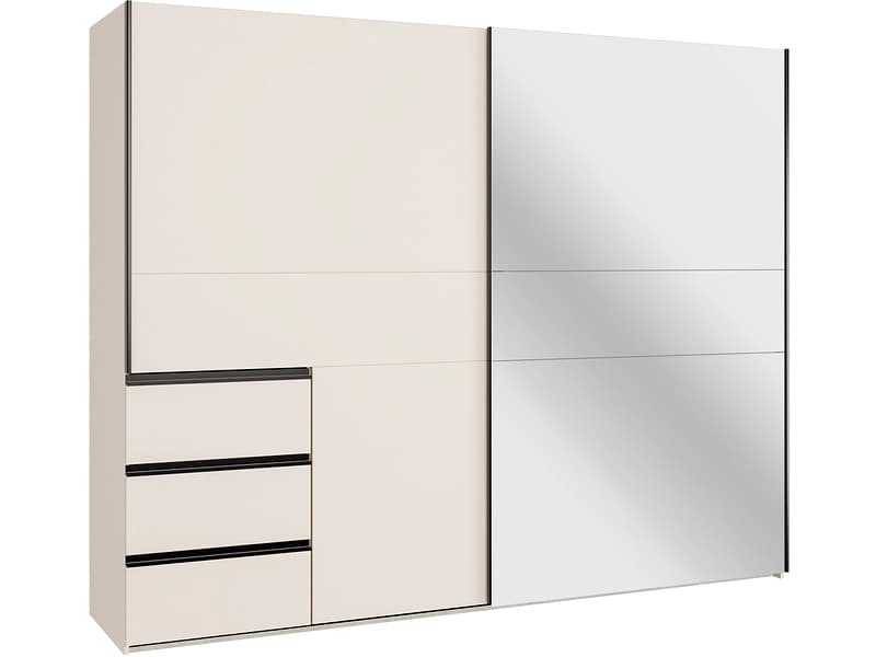 Schwebetürenschrank SUNLIGHT sand 2 Türen 3 Schubladen