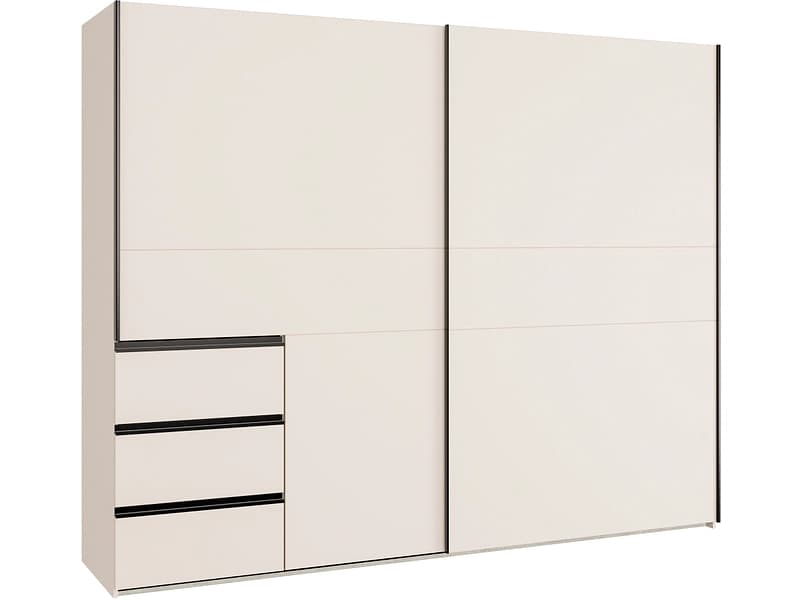 Schwebetürenschrank SUNLIGHT sand 2 Türen 3 Schubladen