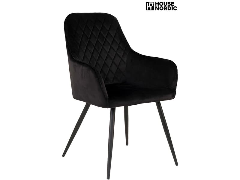 HOUSE NORDIC Stuhl HARBO Samt schwarz