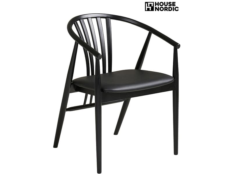HOUSE NORDIC Stuhl AGUSTIN Synthetisches Leder schwarz