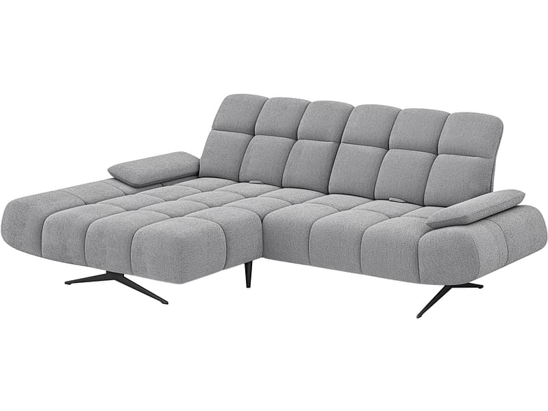 Ecksofa AMATISS MORENO Stoff beton grau