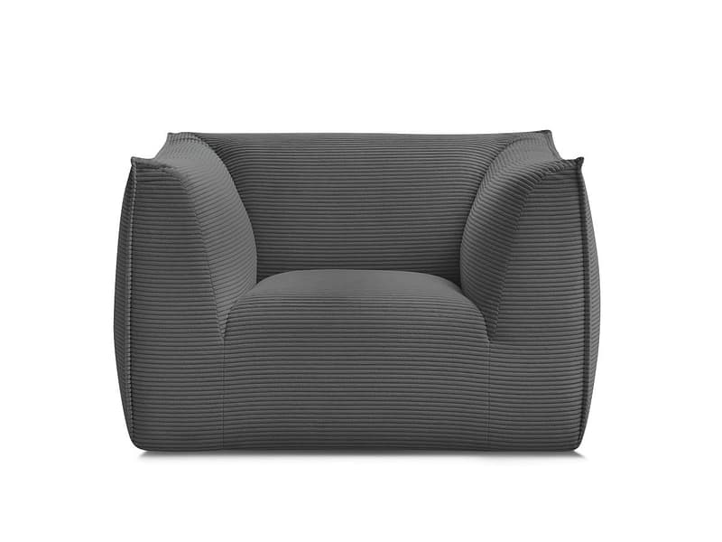 Sessel BOBOCHIC GIORGIA Cord-Stoff dunkelgrau