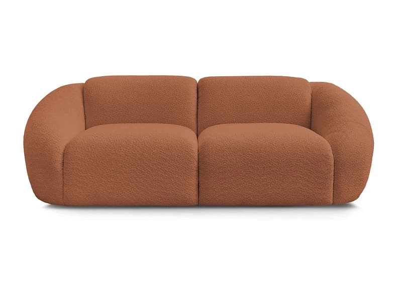 2er Sofa BOBOCHIC TINA Boucle-Stoff orange