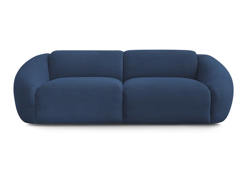 3er Sofa BOBOCHIC TINA Cord-Stoff dunkelblau