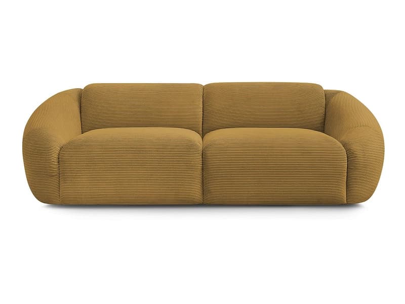 3er Sofa BOBOCHIC TINA Cord-Stoff gelb