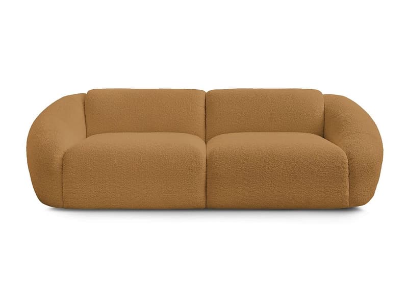 3er Sofa BOBOCHIC TINA Boucle-Stoff gelb