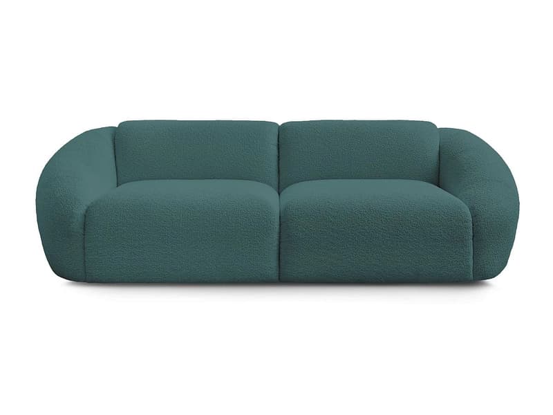 3er Sofa BOBOCHIC TINA Boucle-Stoff hellblau