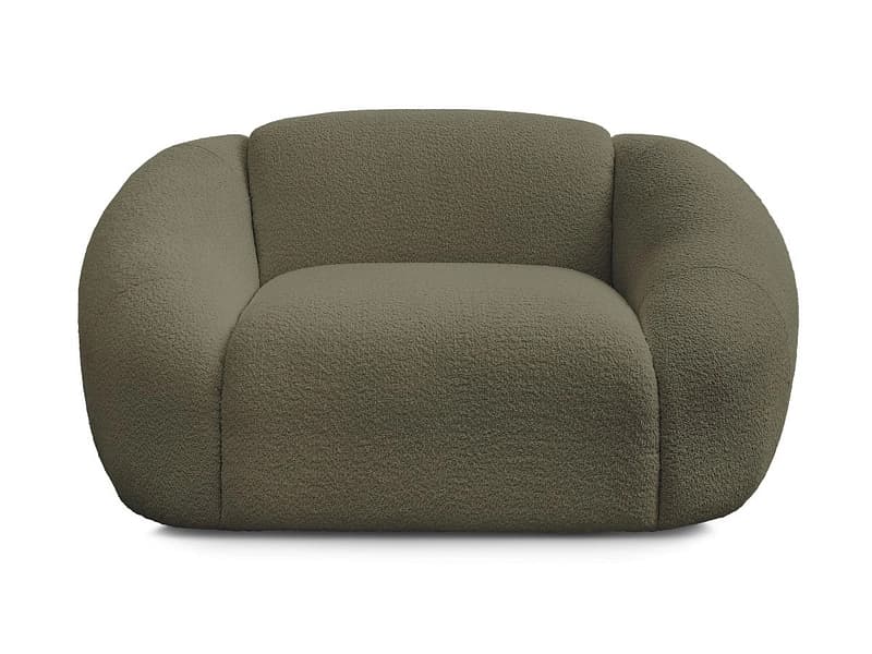 Sessel BOBOCHIC TINA Boucle-Stoff grün