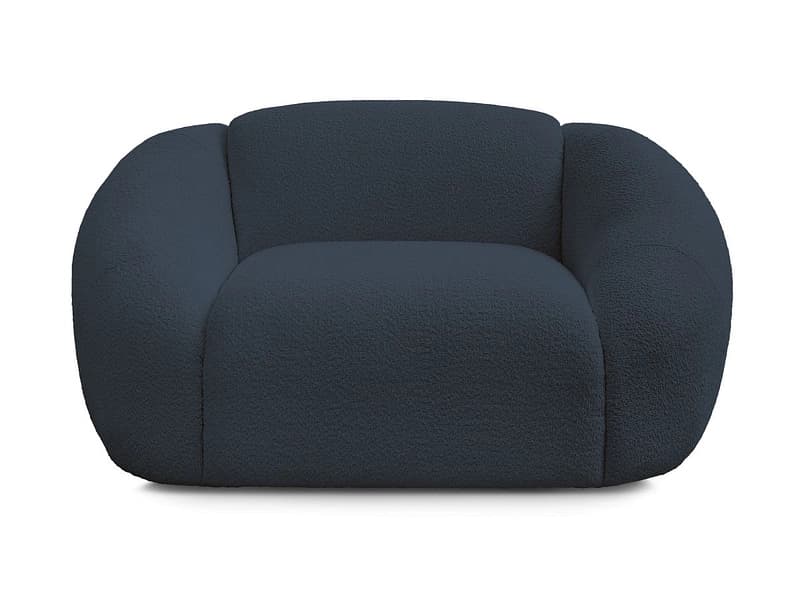 Sessel BOBOCHIC TINA Boucle-Stoff dunkelblau