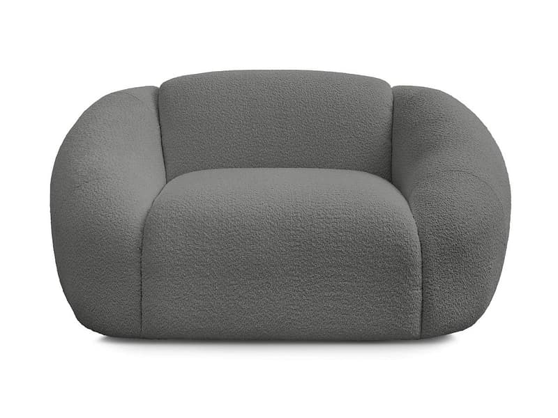 Sessel BOBOCHIC TINA Boucle-Stoff dunkelgrau