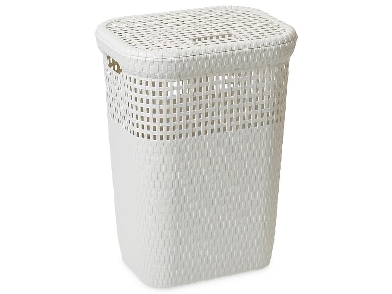 DEAHOME Wäschekorb RATTAN weiss