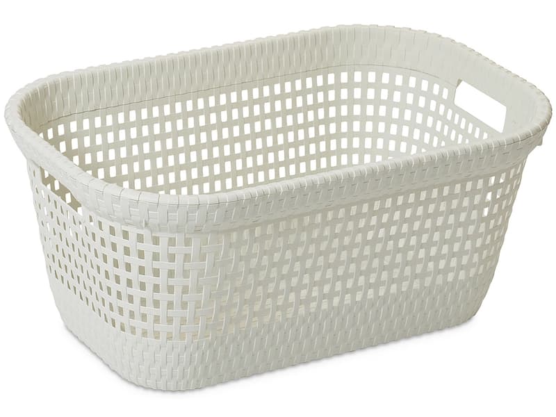 DEAHOME Wäschekorb RATTAN weiss