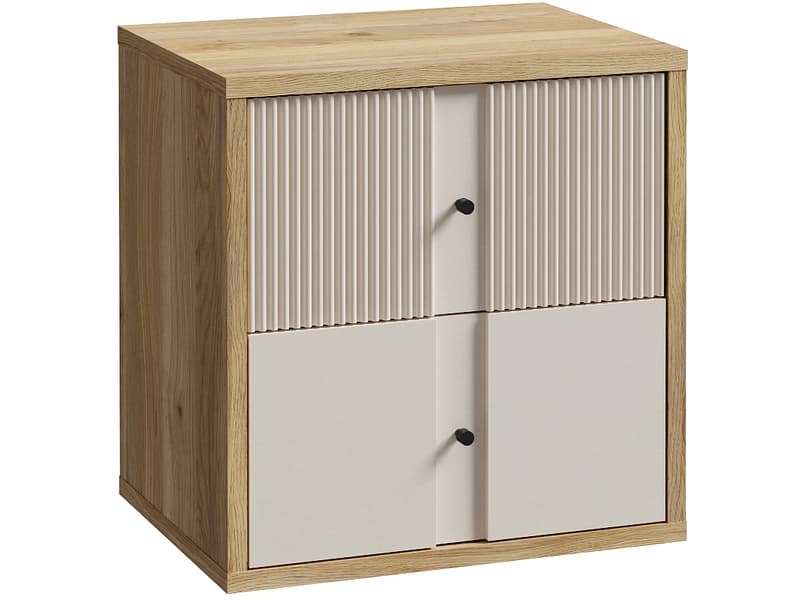 Nachttisch RANKIN 2 Schubladen 54.6x42x56.4cm sand dekor / matt