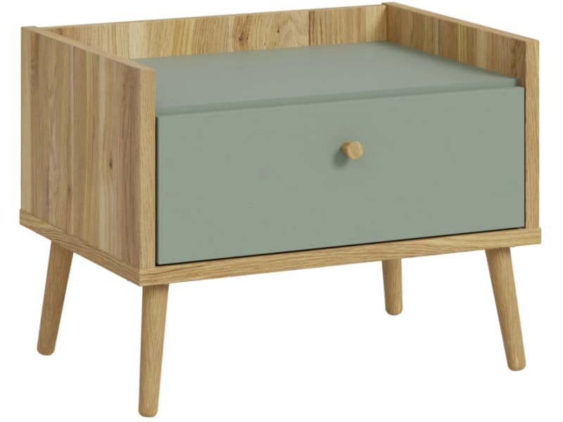 Nachttisch WHENUA 1 Schublade 59.8x41.5x45.2cm salbei dekor