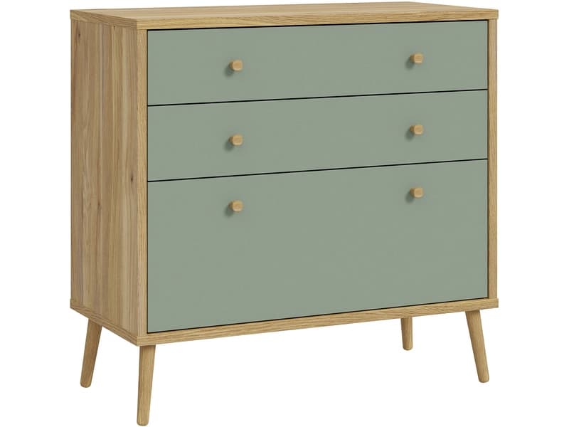 Kommode WHENUA 3 Schubladen 41.3x88.8x86.8cm salbei dekor