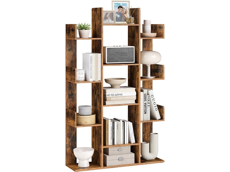 SONGMICS Regal RUSTIK 86x25x140cm spanplatte melamin