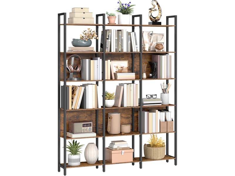 SONGMICS Regal RUSTIK 128x24x187.1cm spanplatte melamin