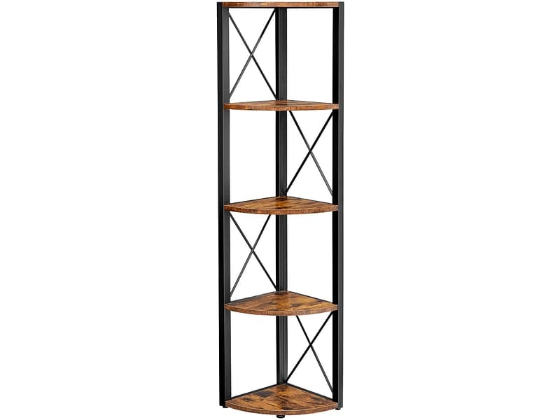 SONGMICS Eckregal RUSTIK 30x30x160cm spanplatte melamin