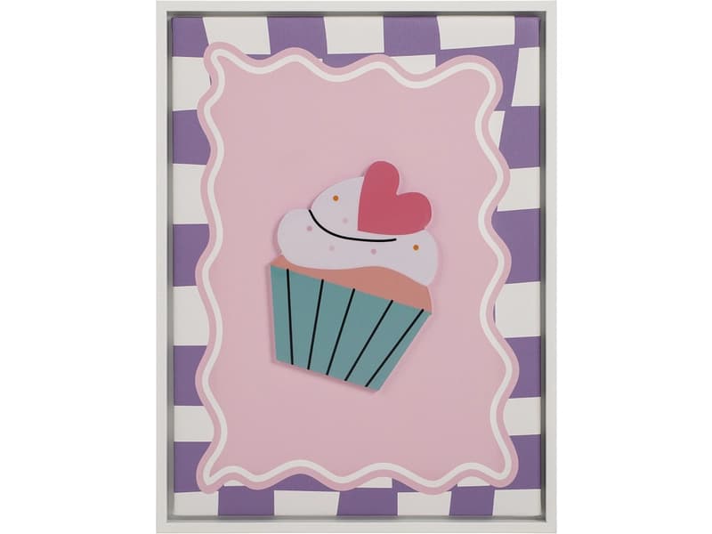 Strukturierte Leinwand CUPCAKE 1 Stück mehrfarbig 40x30x2.3cm