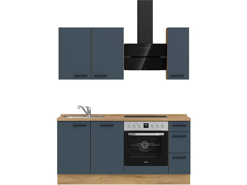 Komplette Küche MODUSET EASYTOUCH PREMIUM Fjordblau 60x180cm