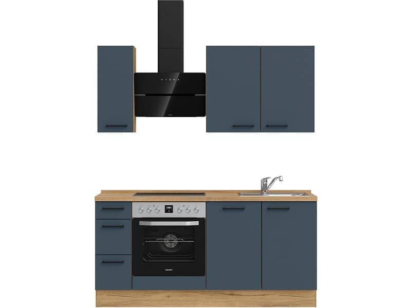 Komplette Küche MODUSET EASYTOUCH PREMIUM Fjordblau 60x180cm
