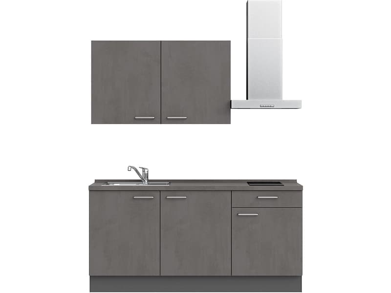 Komplette Küche MODUSET RIVA CLASSIC Beton Schiefergrau 60x180cm