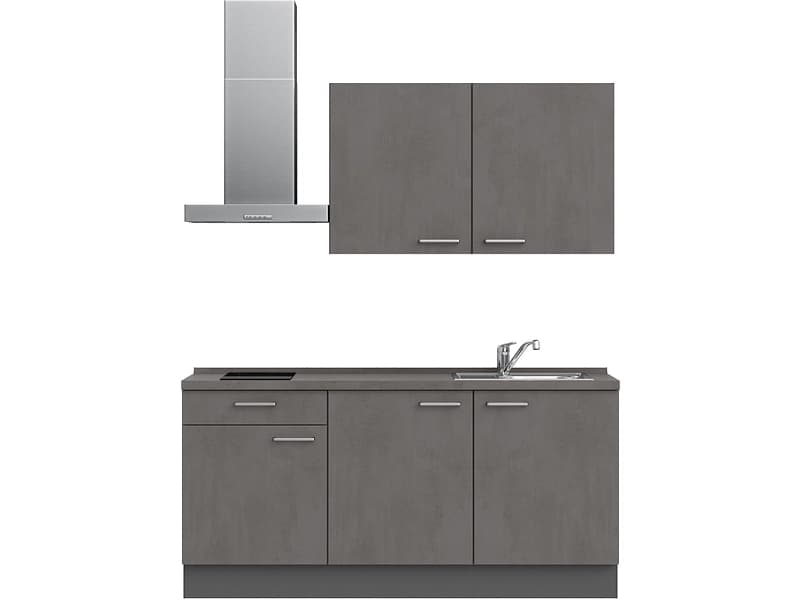 Komplette Küche MODUSET RIVA CLASSIC Beton Schiefergrau 60x180cm
