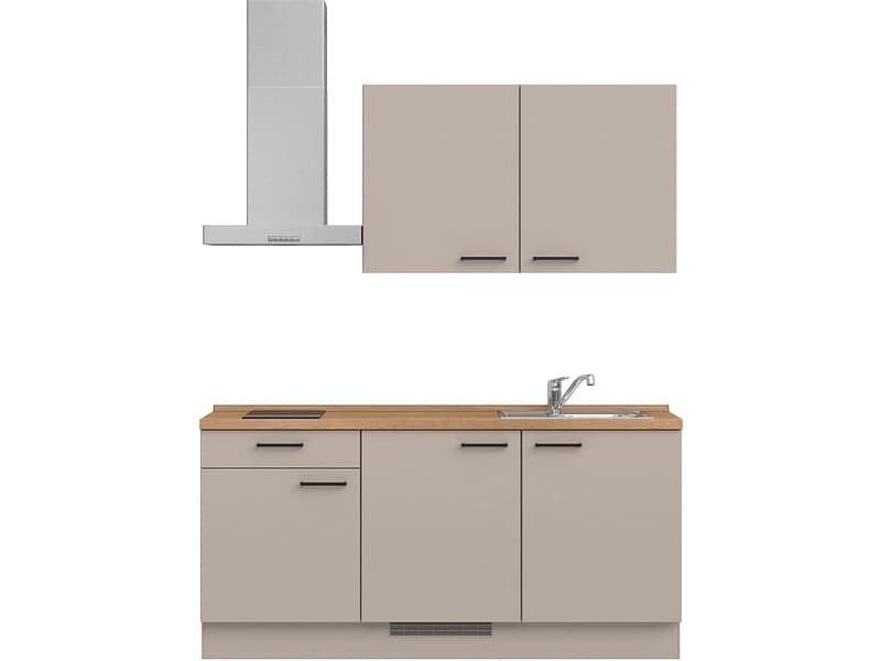 Komplette Küche mit Elektrogeräten MODUSET EASYTOUCH CLASSIC Sand ultramatt 60x180cm