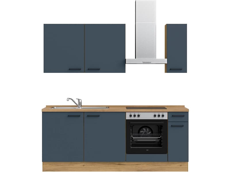 Komplette Küche MODUSET EASYTOUCH CLASSIC Fjordblau 60x210cm