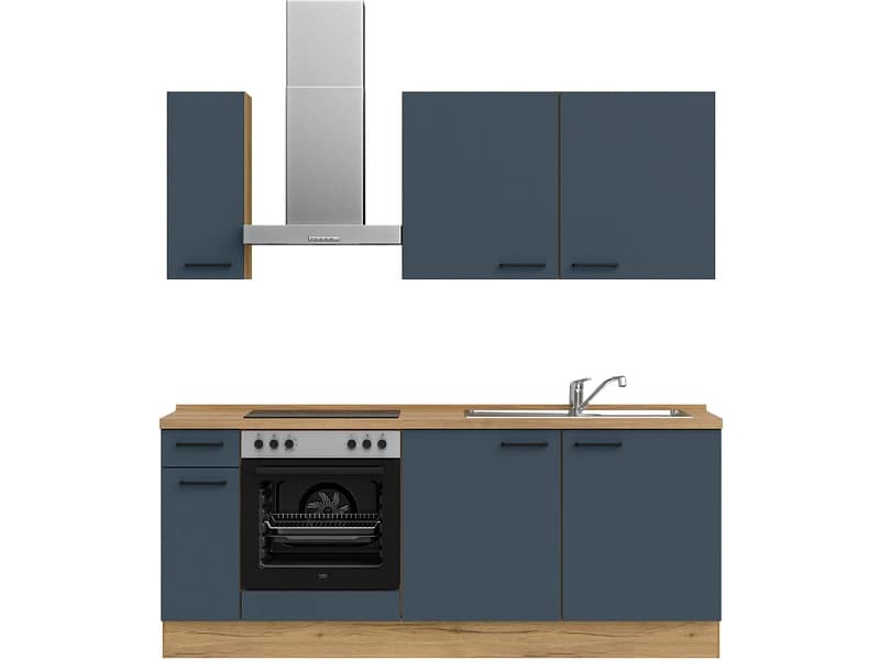 Komplette Küche MODUSET EASYTOUCH CLASSIC Fjordblau 60x210cm