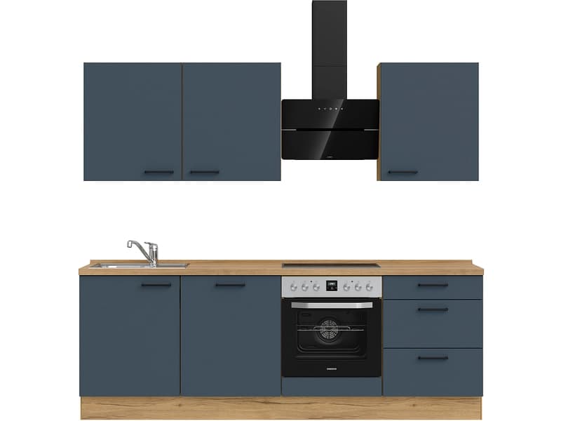 Komplette Küche MODUSET EASYTOUCH PREMIUM Fjordblau 60x240cm