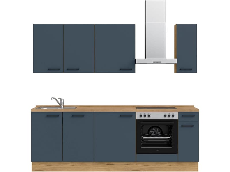 Komplette Küche MODUSET EASYTOUCH CLASSIC Fjordblau 60x240cm