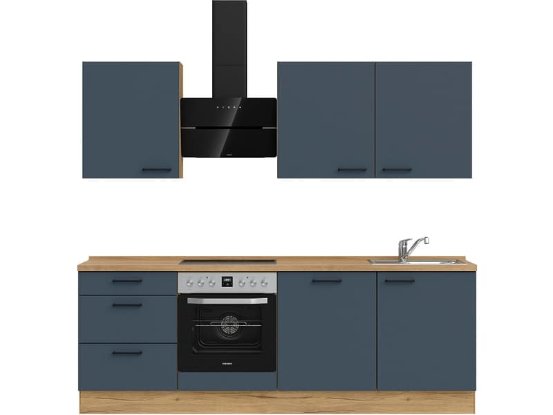 Komplette Küche MODUSET EASYTOUCH PREMIUM Fjordblau 60x240cm