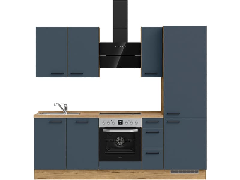 Komplette Küche MODUSET EASYTOUCH PREMIUM Fjordblau 60x240cm
