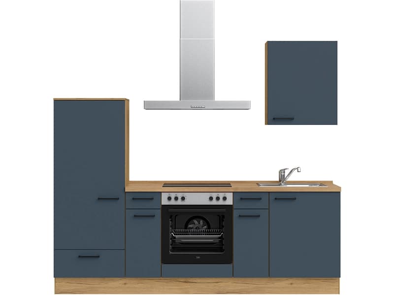 Komplette Küche MODUSET EASYTOUCH CLASSIC Fjordblau 60x240cm