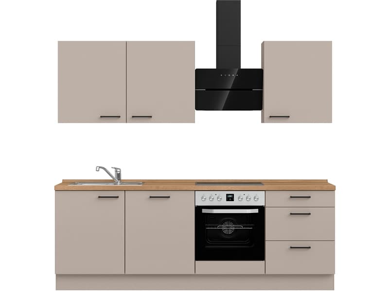 Komplette Küche MODUSET EASYTOUCH PREMIUM Sand ultramatt 60x240cm
