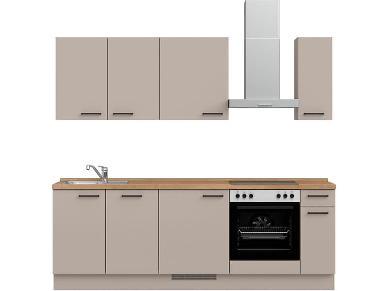 Komplette Küche MODUSET EASYTOUCH CLASSIC Sand ultramatt 60x240cm