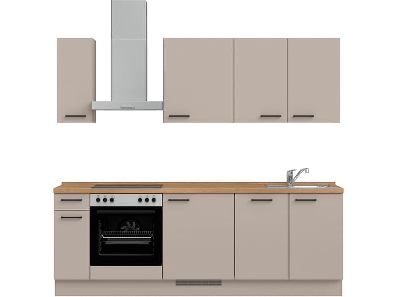 Komplette Küche MODUSET EASYTOUCH CLASSIC Sand ultramatt 60x240cm