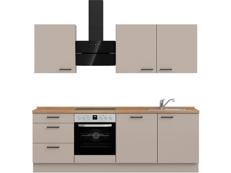 Komplette Küche mit Elektrogeräten MODUSET EASYTOUCH PREMIUM Sand ultramatt 60x240cm