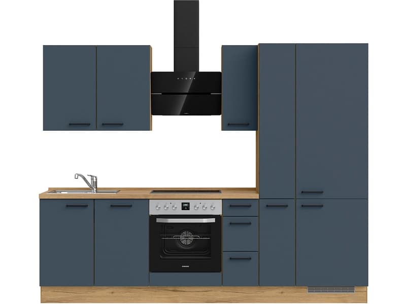 Komplette Küche MODUSET EASYTOUCH PREMIUM Fjordblau 60x270cm