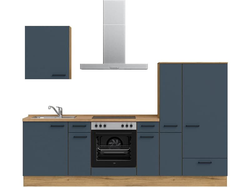 Komplette Küche MODUSET EASYTOUCH CLASSIC Fjordblau 60x270cm